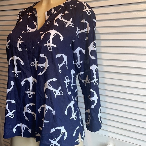 Preppy Girl Palm Beach nautical, anchor, shirt Size S - Picture 2 of 5